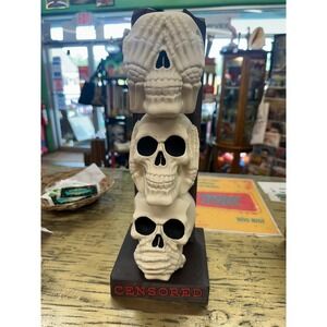 Custom Made Censored Skull Head Totem